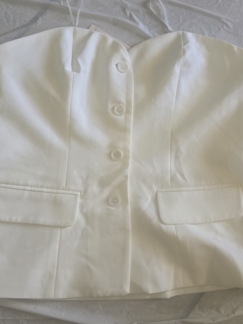 Sincerly Jules White Button-Front Bustier Top - Picture 7 of 7